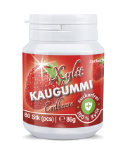 Xylit Kaugummi Erdbeere - zuckerfrei, Inhalt 80 Stk