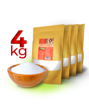 4kg Erythrit | 4 x 1kg Standbeutel | zuckerfreie Tafelsüße | 0 Kalorien | vegan | 70 % Süßkraft von Zucker | ohne Gentechnik