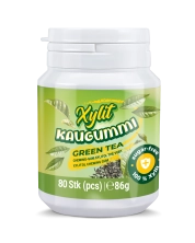 Xylit Kaugummi Grüner Tee - zuckerfrei, Inhalt 80 Stk