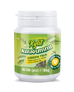 Xylit Kaugummi Grüner Tee - zuckerfrei, Inhalt 80 Stk