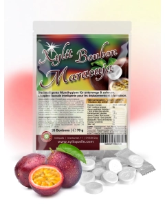 Xylit Bonbons Passionsfrucht (Maracuja) kaufen, 100% zuckerfrei, 70g (ca. 35 Stk)