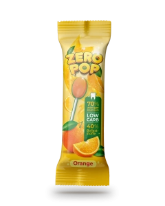 ZERO POP LOLLI ORANGE zuckerfrei & vegan | 70% weniger Kalorien | 40% Ballaststoffe