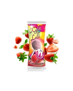 Erdbeer Lolli mit Xylit - zuckerfreier Dauerlutscher, 1 Stk je 6g