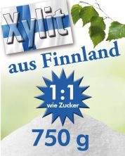 Finnland Birkenzucker (Xylit), 750g Dose, mittlere Körnung