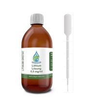 Lithium Orotat Lösung - 0,5 mg Lithium pro 1 ml - Lithiumorotat hochrein 99 % - 200 ml Braunglasflasche