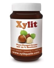 Xylit NUSS-NOUGAT-CREME, 38% Haselnuss, Glas mit 300g Inhalt
