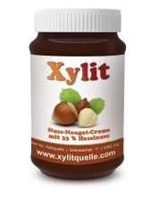 Xylit NUSS-NOUGAT-CREME, 33% Haselnuss, vegan, 300g (ohne Palmöl)