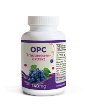 OPC Traubenkernextrakt | 120 Kapseln | französisches Traubenkernextrakt ohne Zusatzstoffe | 140 mg Oligomere Proanthocyanidine je Kapsel | vegan