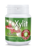 Xylit Birkenzucker Bonbon Scharfe Minze - 100% zuckerfrei, 100 Bonbons, 70g Inhalt